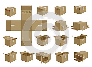 Vector shipping box set