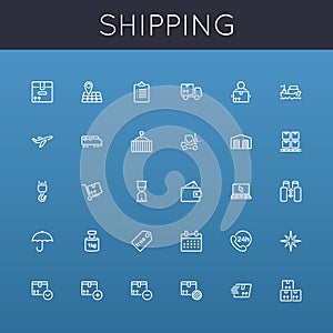 Vector Shipping Line Icons