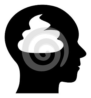 Vector Shit Brain Flat Icon Symbol