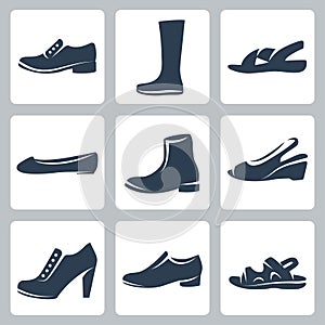 Vector shoes icons set