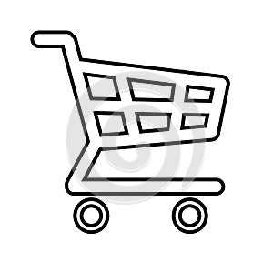 Vector of Shopping Cart Icon Black and White. EPS8 . photo