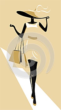 Vector Shopping Girl