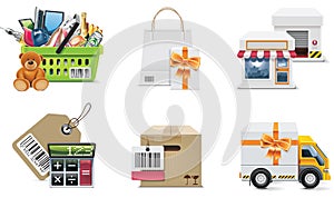 Vector shopping icon set and elements. Part 2
