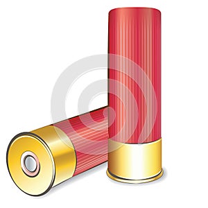 Vector shotgun shell on white background photo