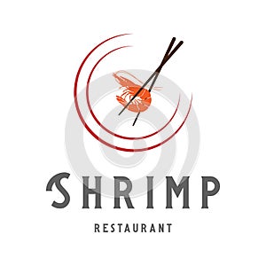 Vector shrimp for seafood restaurant logos, fisheries and marine companies