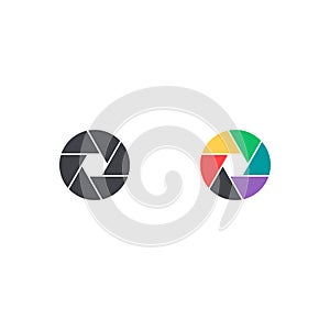 Vector shutter icon. Colorful camera symbol isolated. Interface button. Element for design mobile app or website