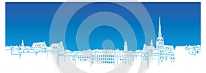 Vector Shwedish town silhouette