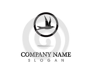 Vector - Vector sign abstract bird in flight Rooster and Chicken