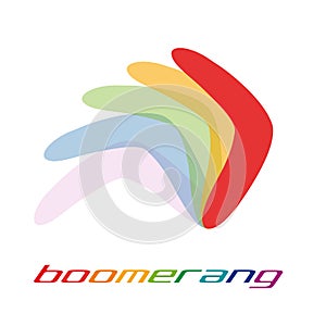 Vector sign boomerang in rainbow
