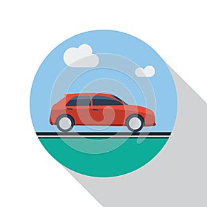 Vector sign car, flat design
