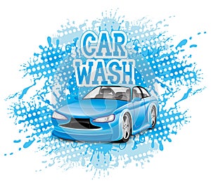 Vector sign. Car wash.