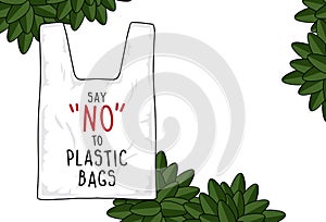 Vector sign, say no to plastic bags.