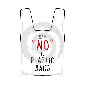 Vector sign, say no to plastic bags.