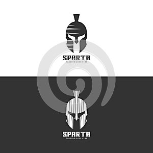 Vector sign. Spartan helmet. Logo symbol