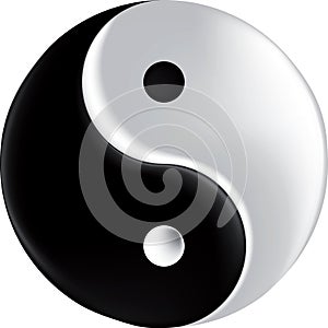 Vector sign ying yang mesh