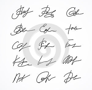 Vector Signature fictitious Autograph