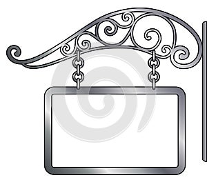 vector signboard and retro metal decoration
