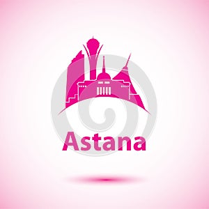 Vector silhouette of Astana, Kazakhstan