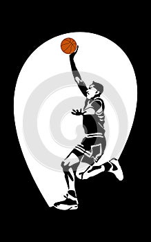 Vector silhouette of Basketball Player. Spotsman vector