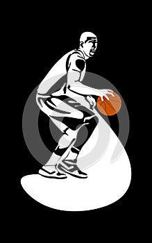 Vector silhouette of Basketball Player. Spotsman vector