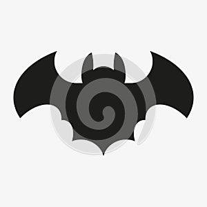 Vector silhouette of a bat on white background.