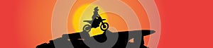 Vector silhouette of a biker.