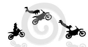 Vector silhouette of a biker.