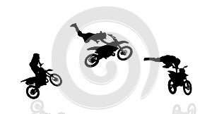 Vector silhouette of a biker.