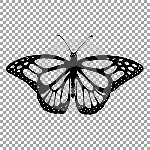 Vector silhouette of butterfly monarch