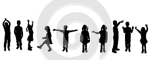 Vector silhouette of children.