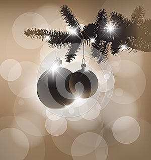 Vector silhouette of a Christmas tree photo