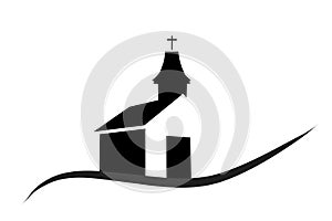 Vector silhouette of a church.
