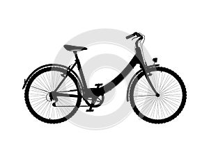 Vector silhouette of city bike