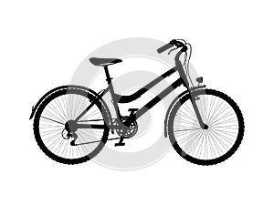 Vector silhouette of city bike