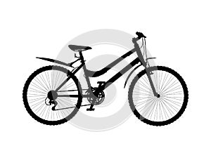 Vector silhouette of city bike