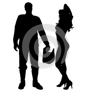 Vector silhouette of couple.