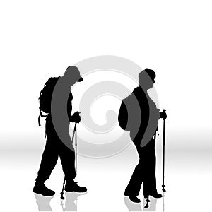 Vector silhouette of couple.