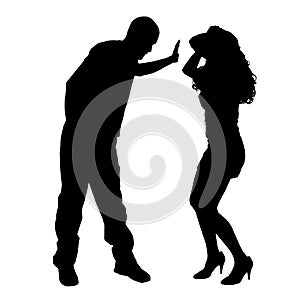 Vector silhouette of couple.