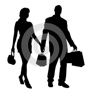 Vector silhouette of couple.