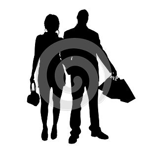 Vector silhouette of couple.