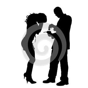 Vector silhouette of couple.