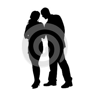 Vector silhouette of couple.