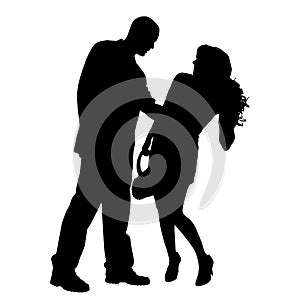 Vector silhouette of couple.