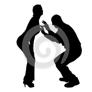 Vector silhouette of couple.