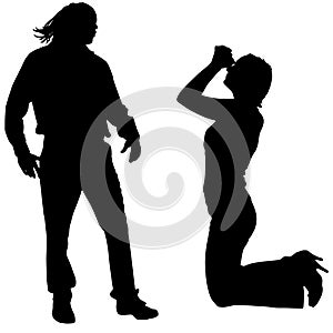 Vector silhouette of couple.