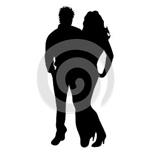 Vector silhouette of couple.