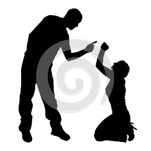 Vector silhouette of couple.