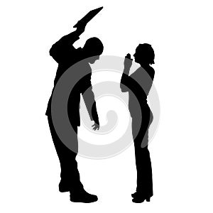Vector silhouette of couple.