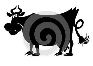 Vector silhouette of the cow
