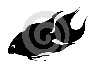 Vector silhouette of decorative fish